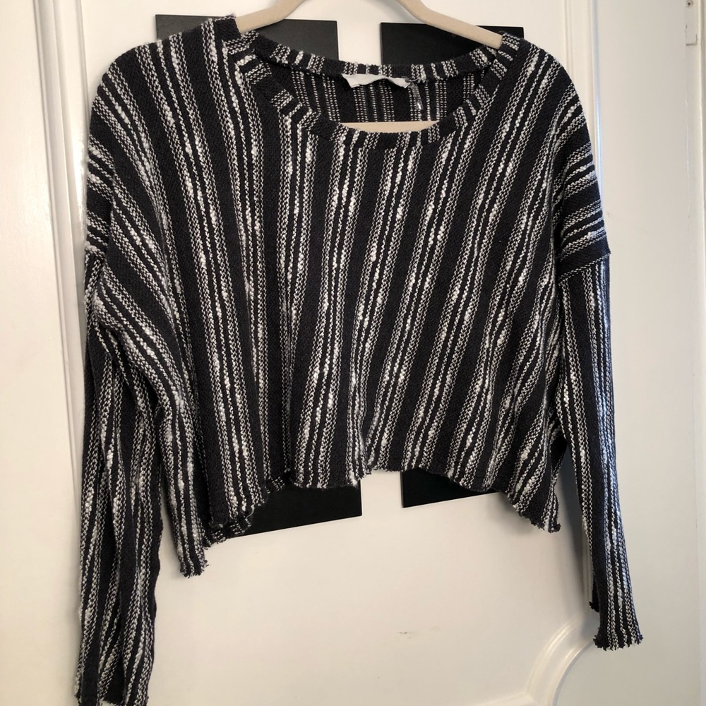 Crop striped sweater